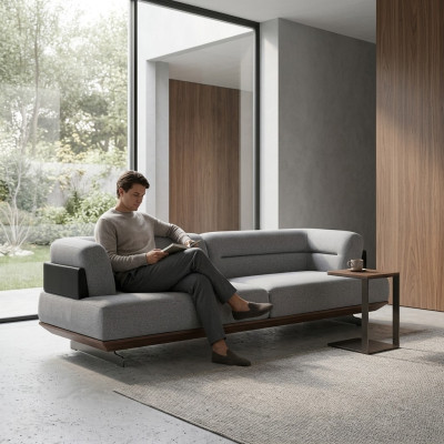 Luxe bankstel 3-zits woonkamer bekleding textiel driezitsbank luxe design