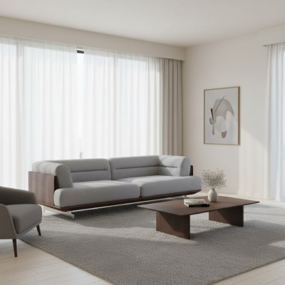 Luxe bankstel 3-zits woonkamer bekleding textiel driezitsbank luxe design