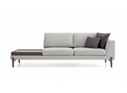 Luxe woonkamerbank in modern design van hout met textiel lounge clubbank Big
