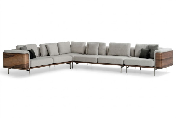 Woonkamer hoekbank L-vorm Hout Modern met luxueus ontwerp Hoekbank