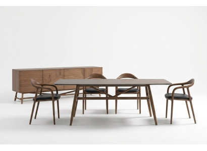 Luxe set eetkamer 6-delig eetset eetgroep set tafel 4x stoelen met dressoir
