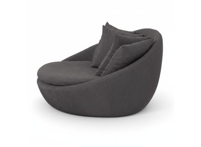 Fauteuil Bekleding Zitter Modern Ontwerp Grijs Lounge Luxe Woonkamer Club
