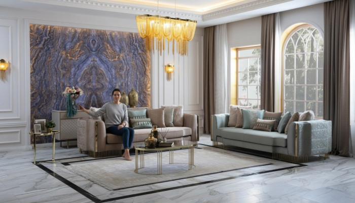 Stijlvolle bankstel 2x banken klassieke design meubels met armleuningen 4+3