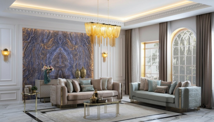 Stijlvolle bankstel 2x banken klassieke design meubels met armleuningen 4+3