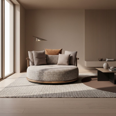 Ontwerp bank voor moderne woonkamer met luxe meubels zitkussen ronde bank.