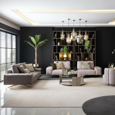 Luxe bankstel 3+3+1 zits bankstel set meubels inrichting zitkussens