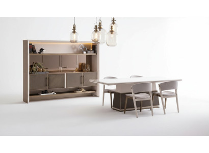 Luxe 6-delige eetkamerset Eettafel 4x Stoelen Dressoir 6-delige moderne ontwerpset
