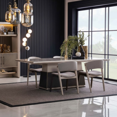 Luxe eettafel Eettafels Tafel Eetset Eetgroep Tafels 4x Armstoelen Stoel