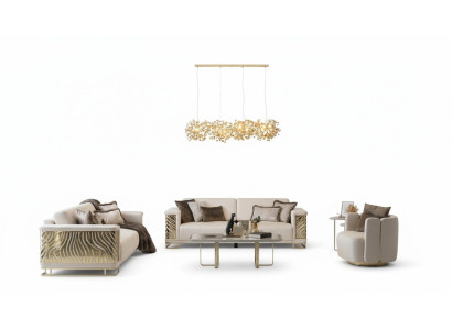 Luxe bankstel 4+3 zits fauteuil salontafel Moderne 4-delige set ontwerp