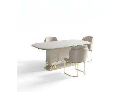 Luxueuze eetkamerset Eettafel met 4x armstoel Eetgroep Eetkamer set Stoelgroep