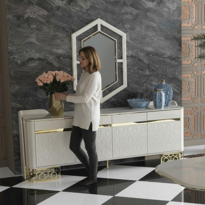 Sideboard Luxe Modern Design Woonkamer Hoogwaardige Meubels Dressoir Spiegel 2-delig