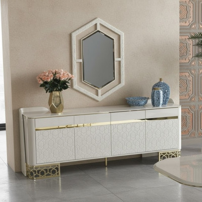 Sideboard Luxe Modern Design Woonkamer Hoogwaardige Meubels Dressoir Spiegel 2-delig