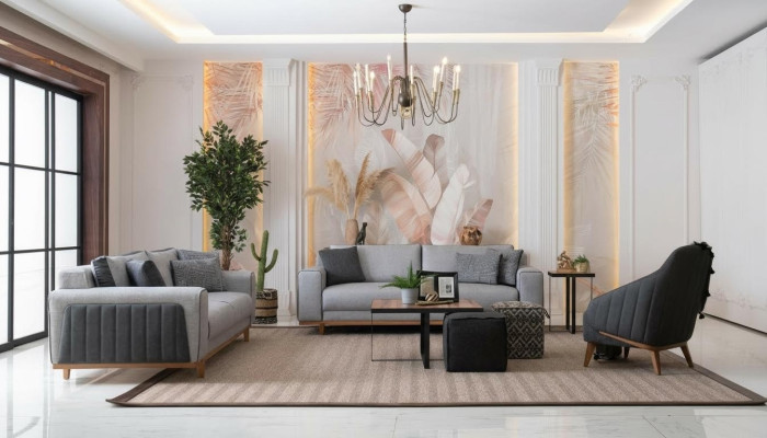 Luxueuze bankstel 3+2+1 Moderne bank bankstel gestoffeerd ontwerp Lounge meubilair