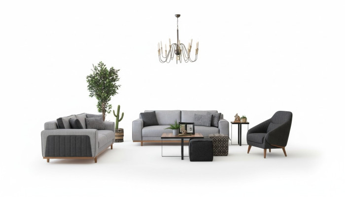 Luxueuze bankstel 3+2+1 Moderne bank bankstel gestoffeerd ontwerp Lounge meubilair
