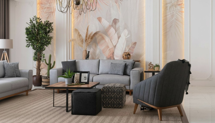 Sofa set Bank bekleding Driezitter Bankstellen 3+1 Bankstel Woonkamer
