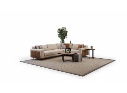 Hoekbank L-vorm Woonkamer Moderne Luxe Meubels Bankstel Hoekopstelling Beige