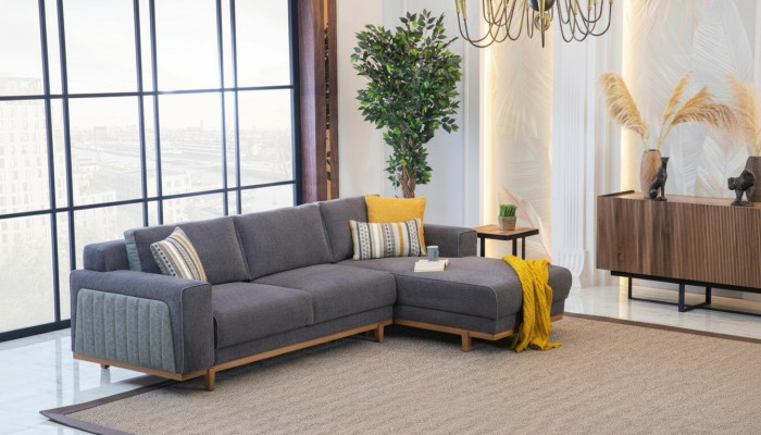 Luxe hoekbank L-vorm voor moderne woonkamers in nieuw en hoogwaardig design.