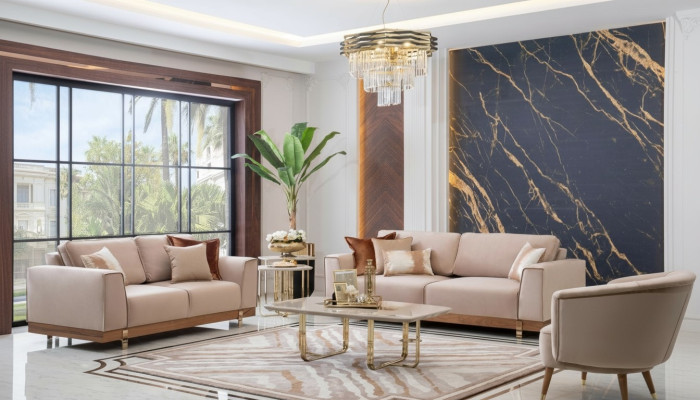 Luxe bankstel 3+2+1 zits fauteuil bank bekleding meubilair ontwerp 3-delig.