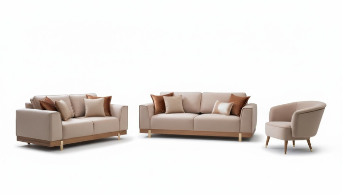 Luxe bankstel 3+2+1 zits fauteuil bank bekleding meubilair ontwerp 3-delig.
