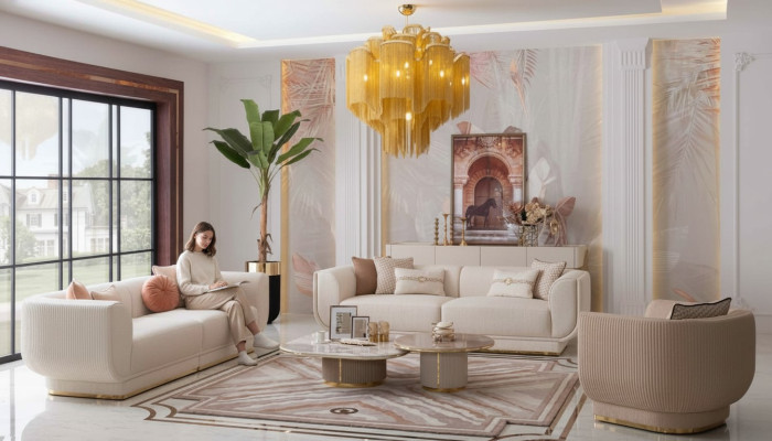 Sofa set 3+3+1 zitbank zitkussen design luxe meubels nieuw
