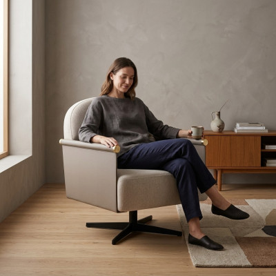 Stijlvolle fauteuil luxe lounge club draaistoel stoel ontwerp woonkamer