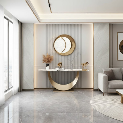 Console woonkamer bijzettafel modern ontwerp meubels hout goud nieuw