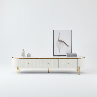 TV-standaard RTV Lowboard Wit Modern Woonkamer Sideboard Hout Nieuw