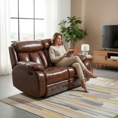 Bankstel 2-zits design gestoffeerd modern leer stof woonkamer tweezits