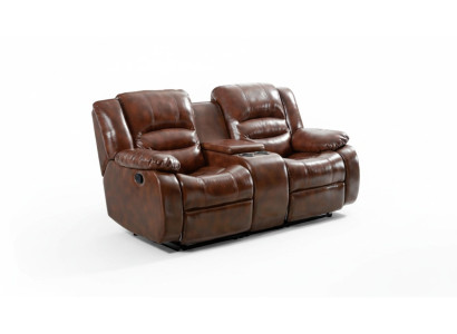 Bank 2-zits designbanken gestoffeerde banken Relax bruin woonkamer