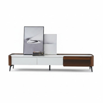 TV-standaard RTV Lowboard Wit Tafel Hout Modern Woonkamer Dressoir