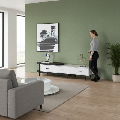 Woonkamer wandmeubel RTV Lowboard hout wit meubels nieuw modern design