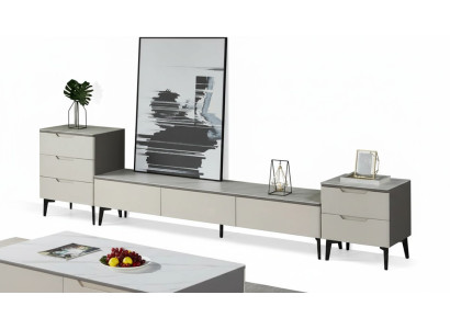 Wandmeubel TV-standaard RTV Lowboard Luxe Hout Modern Grijs Woonkamer
