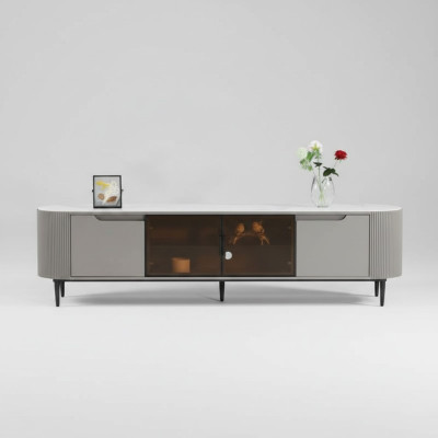 rtv Lowboard tv standaard Sideboard Hout Grijs Luxe Woonkamer Design