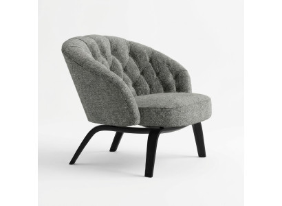 Stijlvolle bekleding van massief hout met stiksels in Charcoal Chesterfield