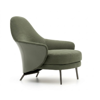 Luxe fauteuil gestoffeerde fauteuil chaise longue woonkamer eetkamer Groen