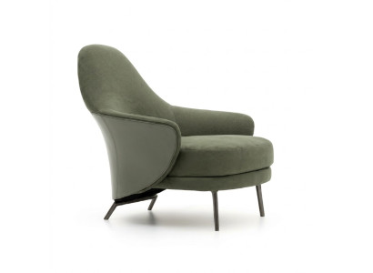 Luxe fauteuil gestoffeerde fauteuil chaise longue woonkamer eetkamer Groen