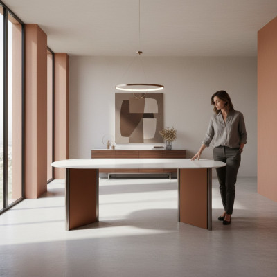 Luxe Moderne Eettafel Eetkamer Stijl Moderne Meubels Ovale Tafels Hout
