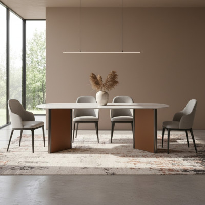 Luxe Moderne Eettafel Eetkamer Stijl Moderne Meubels Ovale Tafels Hout