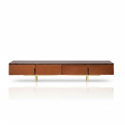 tv-standaard Oranje Materiaal Hout Stijl Modern Woonkamer 200cm Kasten