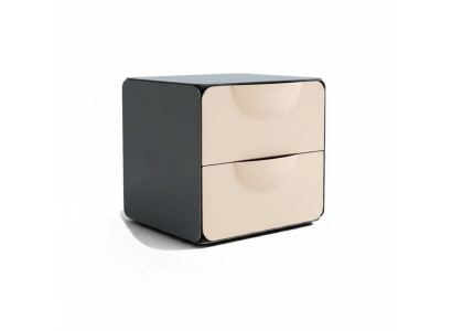 Beige nachtkastje met 2 laden slaapkamer nachtkastje houten console