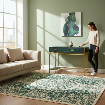 Computertafel Houten tafel groen kantoormeubelen bureau luxe meubels tafels