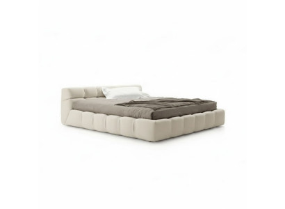 Wit beige bed slaapkamer bedden tweepersoonsbedden slaapbedden textiel