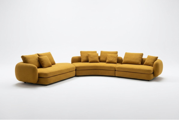 Woonkamer luxe meubels hoekbank L-vorm bank ontwerp bekleding textiel