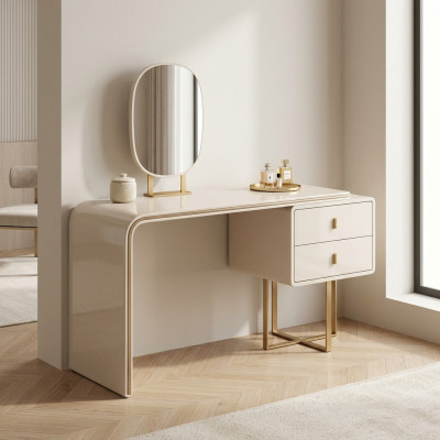 Witte make-uptafel Slaapkamer meubels Bijzettafel Spiegel 2-delig Console