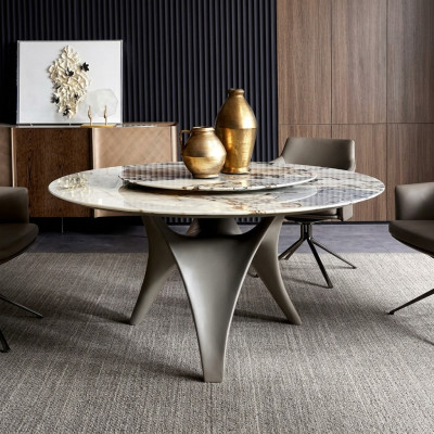 Luxe eettafel Ronde eettafels Eetkamer Rond Tafelmateriaal Hout Tafels