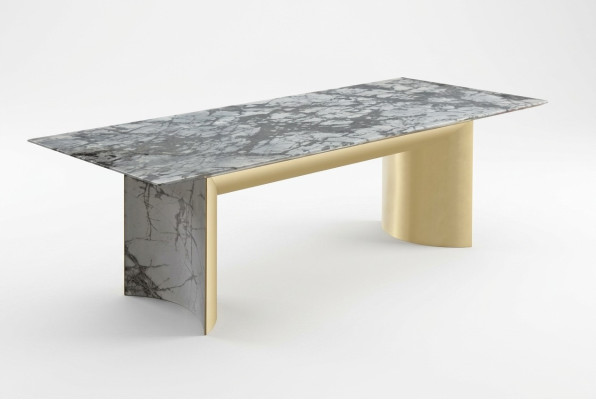 Stijlvolle eettafel van kunstmarmer grote eettafel, nieuwe tafel eetkamermeubels