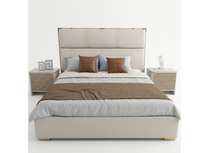 Slaapkamer set Bed 2x Nachtkastje Design Modern Luxe Bedden 3-delig