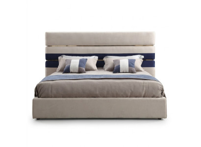 Modern design tweepersoonsbed met houten frame Stijlvol bed Nieuw in beige