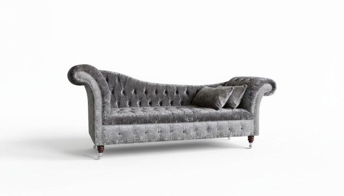 Grijze Chesterfield bank Bank bekleding 3-zits bank Bankstellen Bankstel Nieuw
