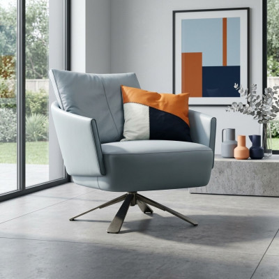 Fauteuil Gestoffeerde meubels Ontwerper Moderne woonkamer Draaistoel Textiel Nieuw